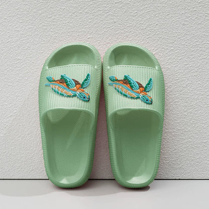 Soft Cushioned Turtle Slide Slippers - Green - EU44-45(US10-11) - image 7