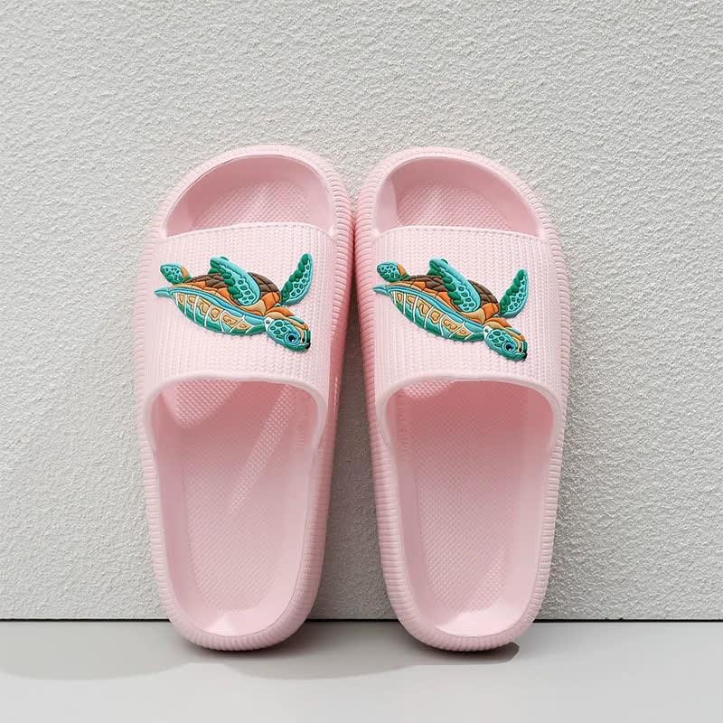 Soft Cushioned Turtle Slide Slippers - Pink - EU44-45(US10-11) - image 8