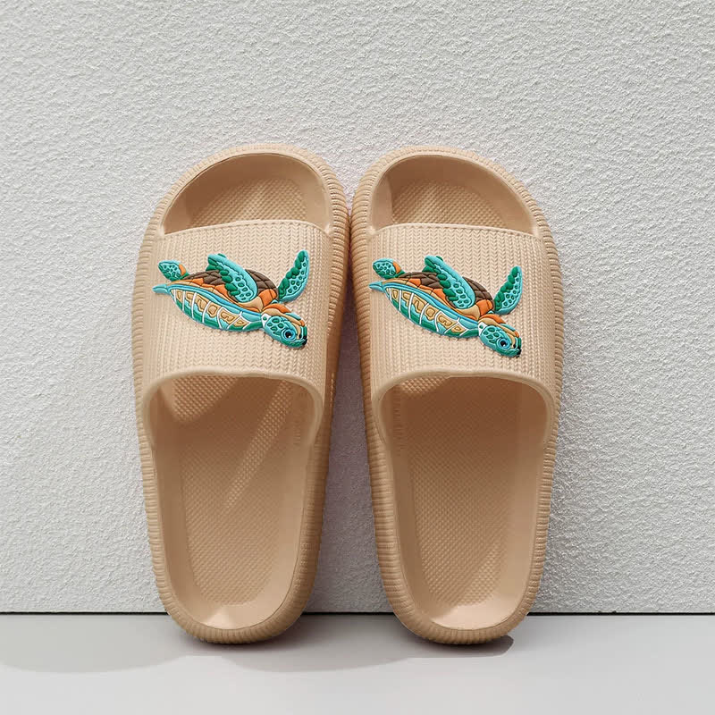 Soft Cushioned Turtle Slide Slippers - Brown - EU44-45(US10-11) - image 12