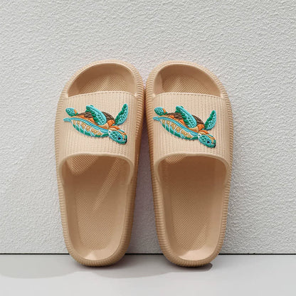Soft Cushioned Turtle Slide Slippers - Brown - EU44-45(US10-11) - image 12