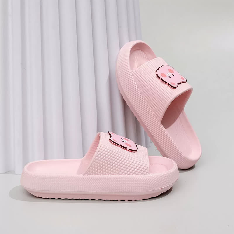Pink Pig Charm Cloud Cushion Slippers - image 2