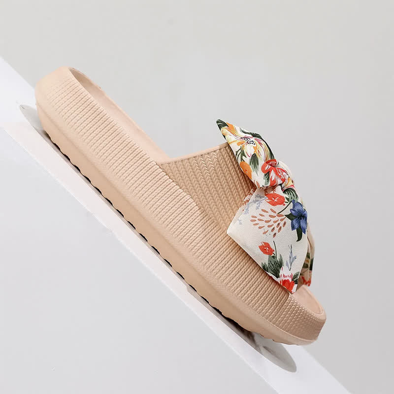 Floral Bow Platform Slippers - image 2