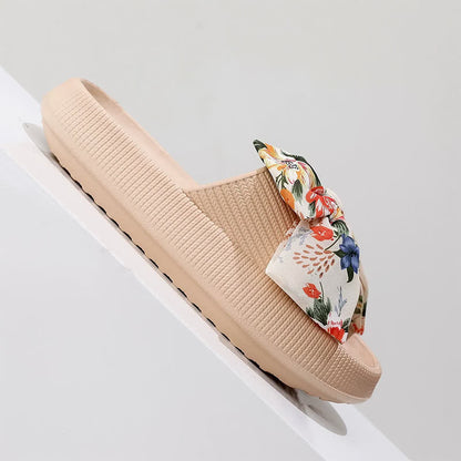 Floral Bow Platform Slippers - image 2