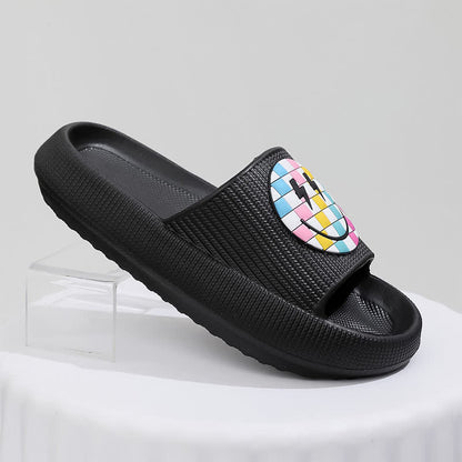 Rainbow Smiley Thick Sole Slide Slippers - image 5