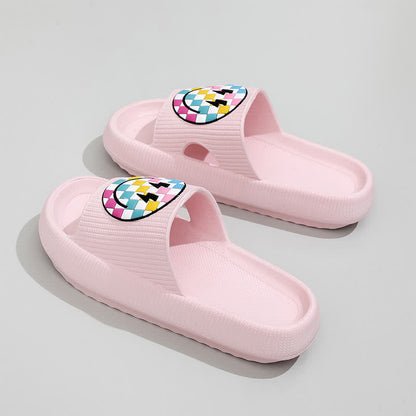 Rainbow Smiley Thick Sole Slide Slippers - Pink - EU44-45(US10-11) - image 8