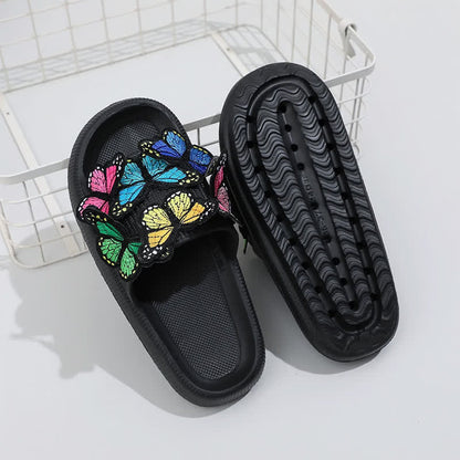 Colorful Butterfly Cloud Platform Slide Slippers - image 3