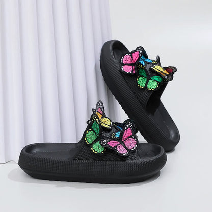 Colorful Butterfly Cloud Platform Slide Slippers - image 2