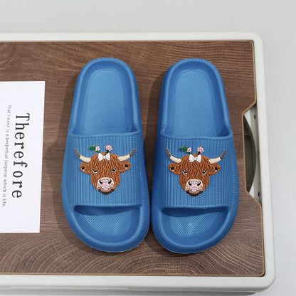 Highland Cow Cloud Cushion Platform Slippers - Navy Blue - EU44-45(US10-11) - image 8