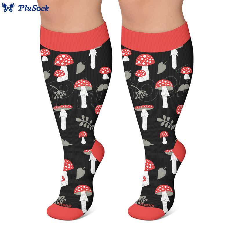 Plus Size Mushroom Print Compression Socks - image 3