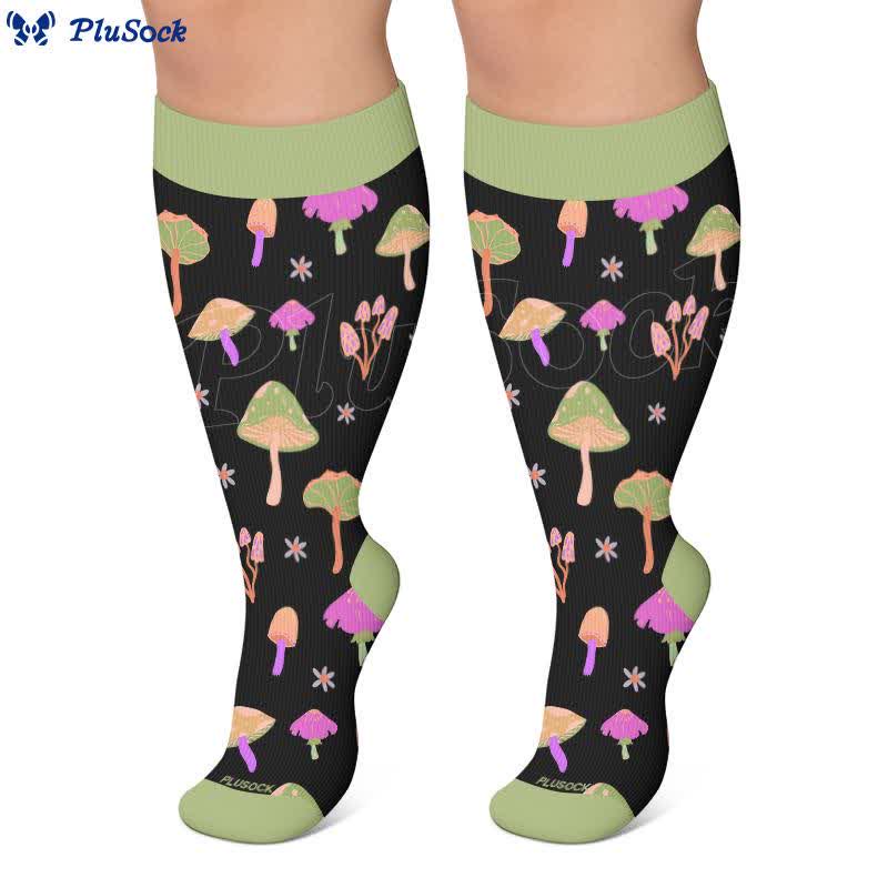 Plus Size Mushroom Print Compression Socks - image 2