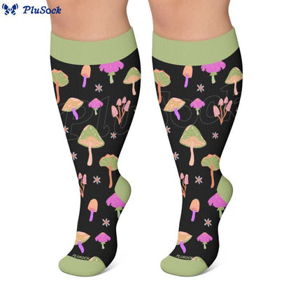 Plus Size Mushroom Print Compression Socks - image 2