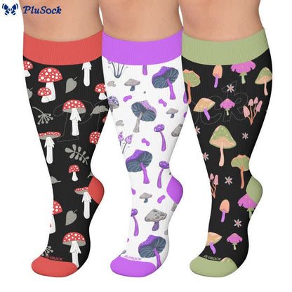 Plus Size Mushroom Print Compression Socks - image 0