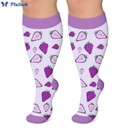 Plus Size Watermelon Strawberry Compression Socks - image 3