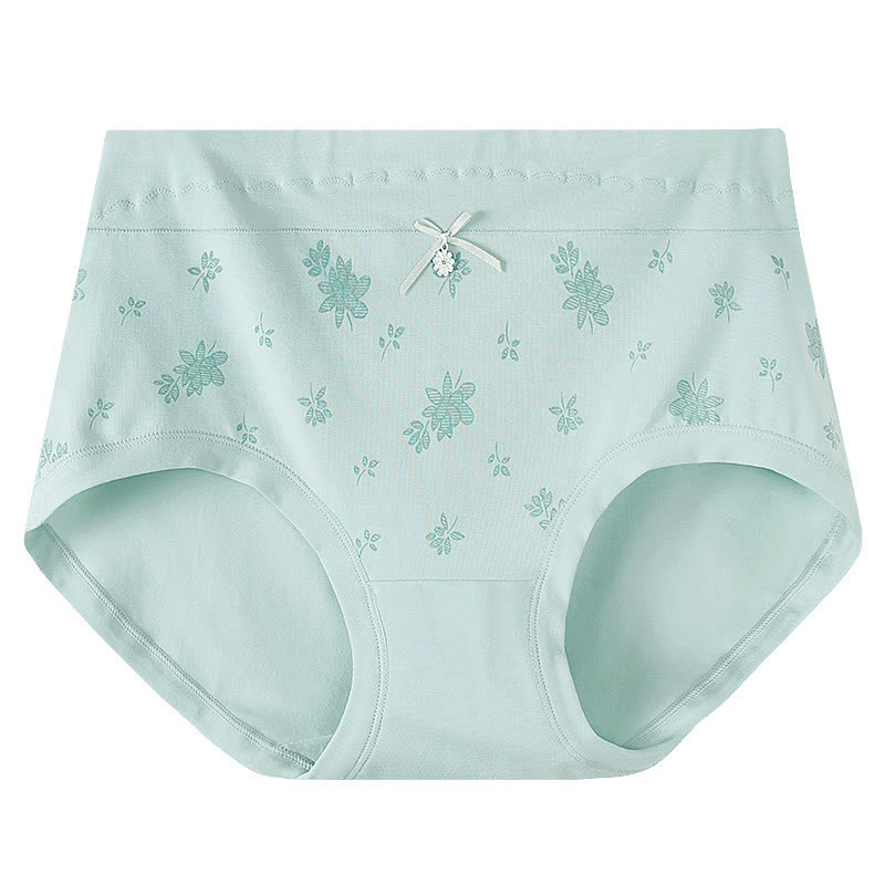 Floral Cotton High Rise Panty(2 Packs) - Light Green - XXXL - image 2