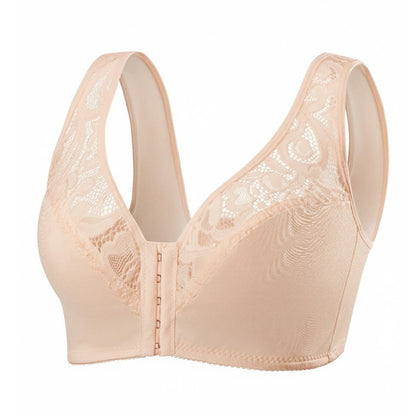Lace Front Closure Wireless Bra - Nude - 4XL - image 20