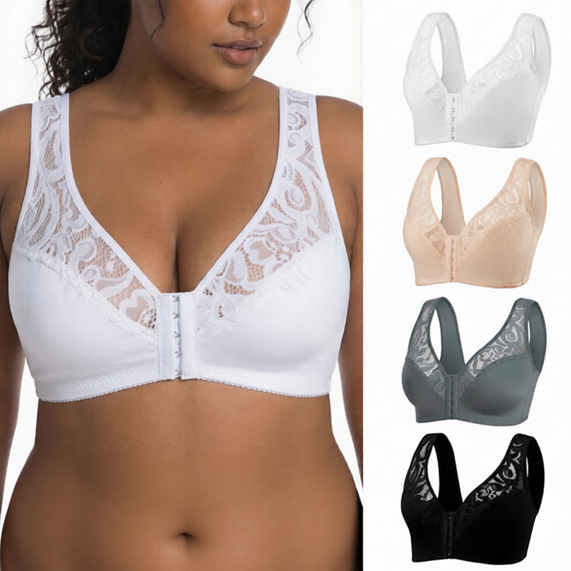 Lace Front Closure Wireless Bra - image 0
