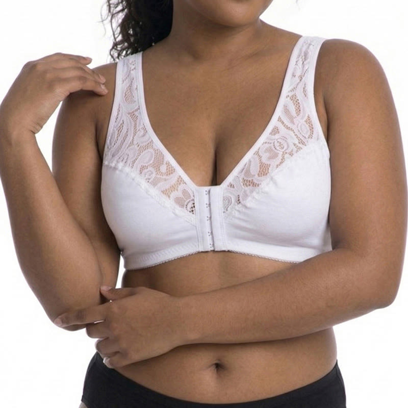 Lace Front Closure Wireless Bra - image 1
