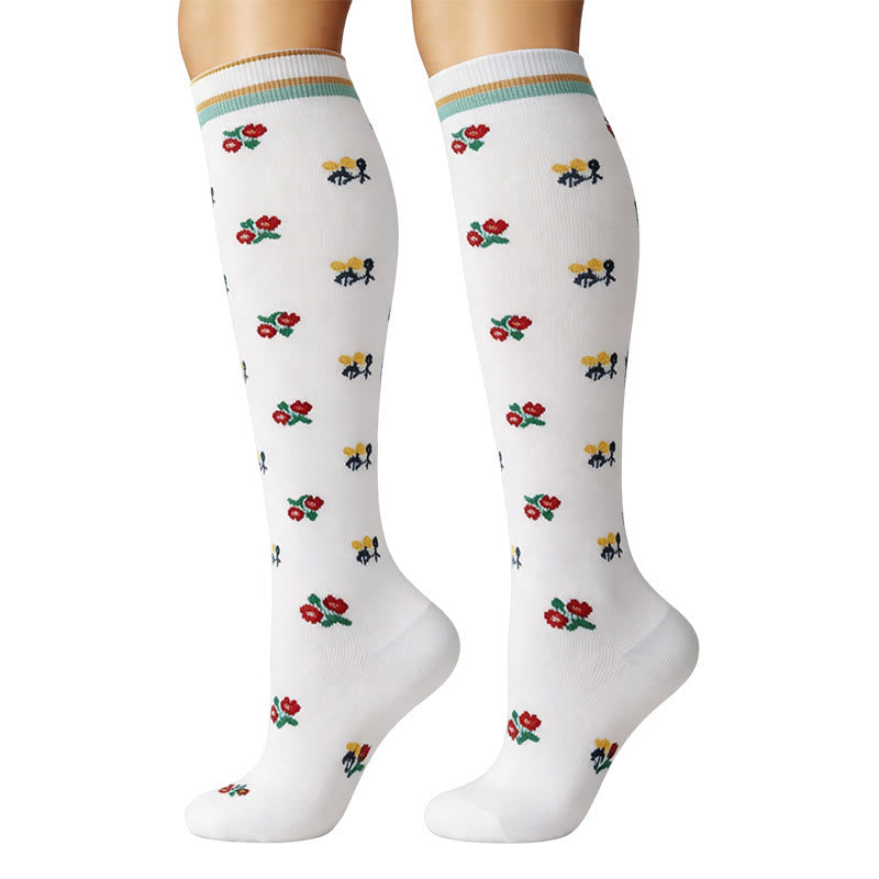small flower Compression Socks(6 Pairs) - image 1