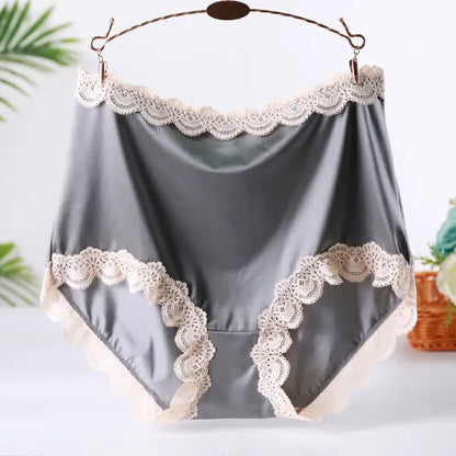 Satin Lace High Waist Panty(2 Packs) - Green - XXL - image 2
