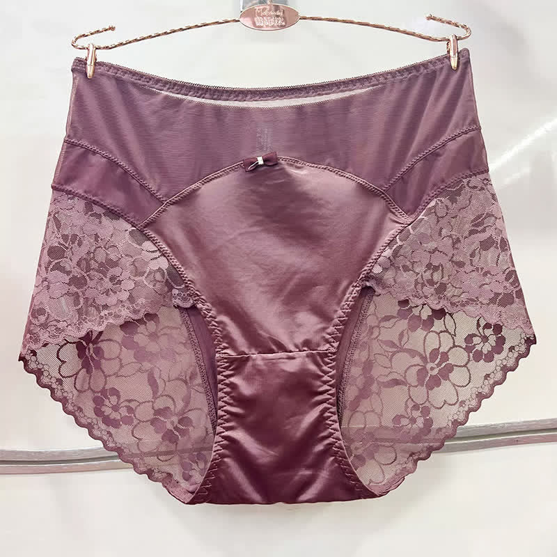 Satin Lace High Waist Panty(2 Packs) - Light Pink - XXXL - image 3