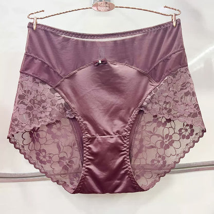 Satin Lace High Waist Panty(2 Packs) - Light Pink - XXXL - image 3