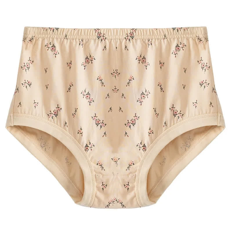 Soft Cotton Floral High Waist Panty(2 Packs) - Apricot - XXXL - image 4
