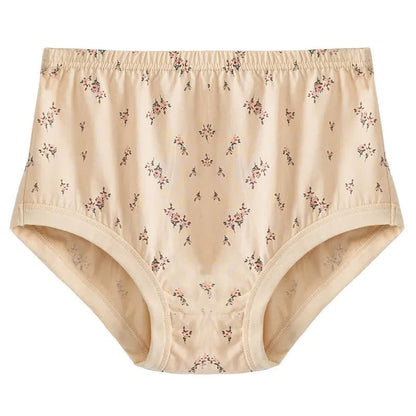 Soft Cotton Floral High Waist Panty(2 Packs) - Apricot - XXXL - image 4