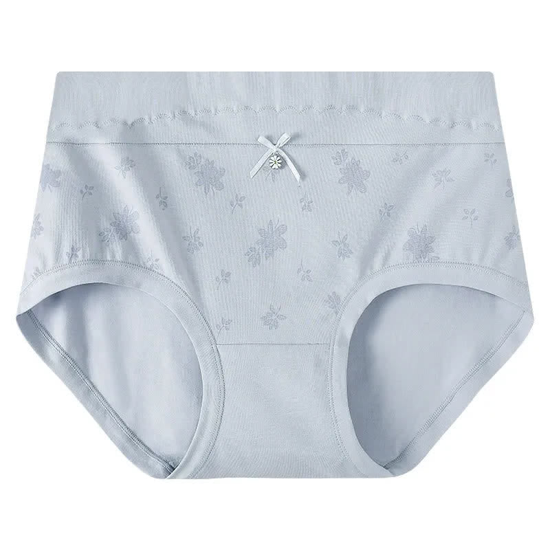 Floral Cotton High Rise Panty(2 Packs) - Light Blue - XXXL - image 4