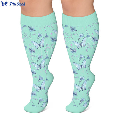 Plus Size Nostalgic Butterfly Compression Socks - image 3