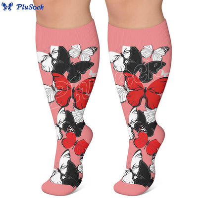 Plus Size Nostalgic Butterfly Compression Socks - image 2