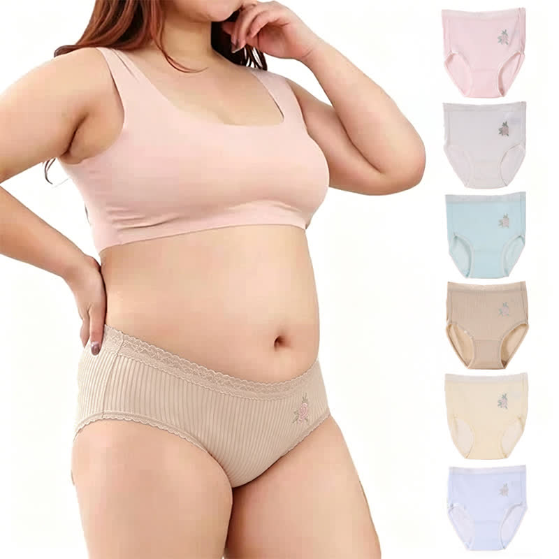 Flower Lace High Waist Cotton Panty(3 Packs) - image 0