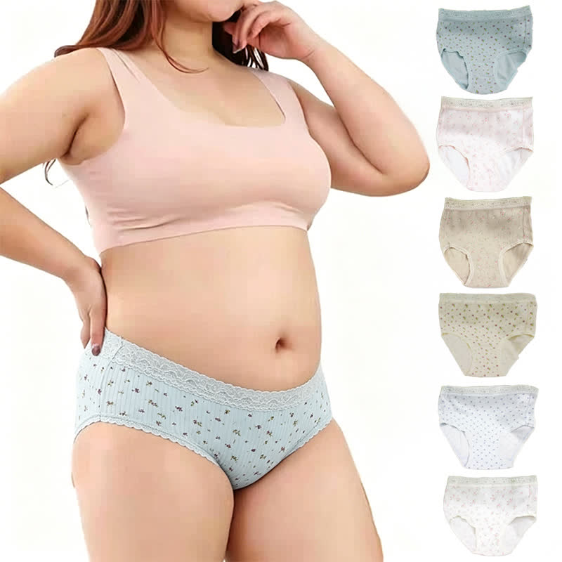 Floral Lace High Waist Cotton Panty(3 Packs) - image 0