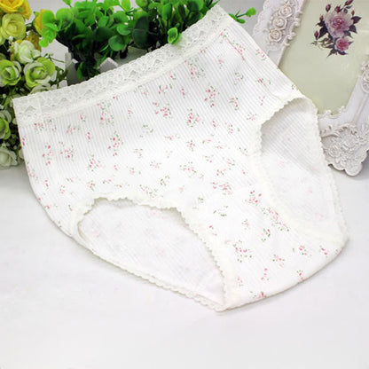 Floral Lace High Waist Cotton Panty(3 Packs) - White - XXXL - image 2