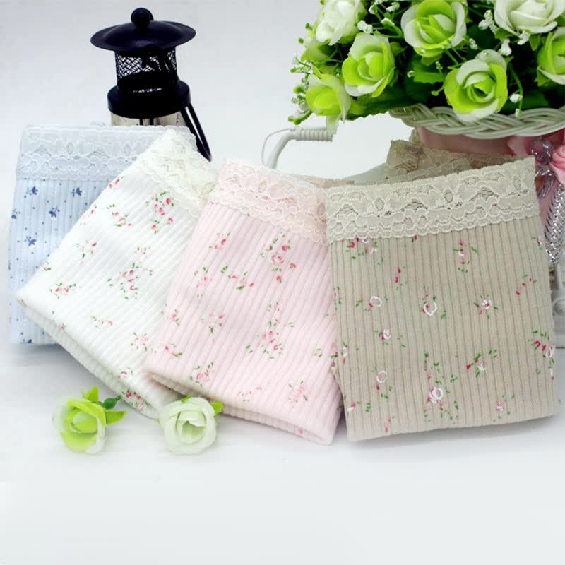 Floral Lace High Waist Cotton Panty(3 Packs) - image 1
