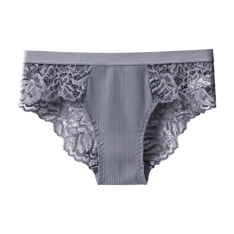 Soft Stretch Lace Hipster Panty(3 Packs) - Grey - XXL - image 5