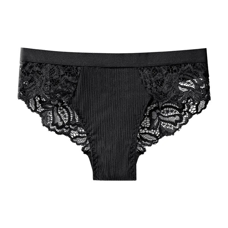 Soft Stretch Lace Hipster Panty(3 Packs) - Black - XXL - image 3