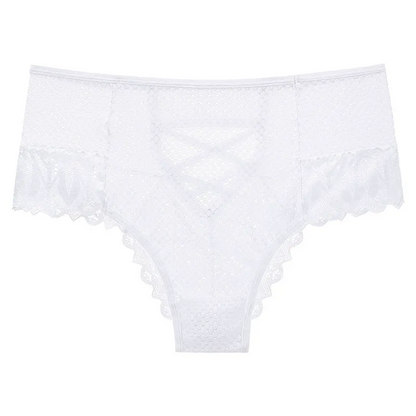 Sheer Lace Crisscross Panty(2 Packs) - White - 3XL - image 5