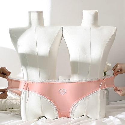 Heart Lace Bow Mid Rise Panty(2 Packs) - image 1