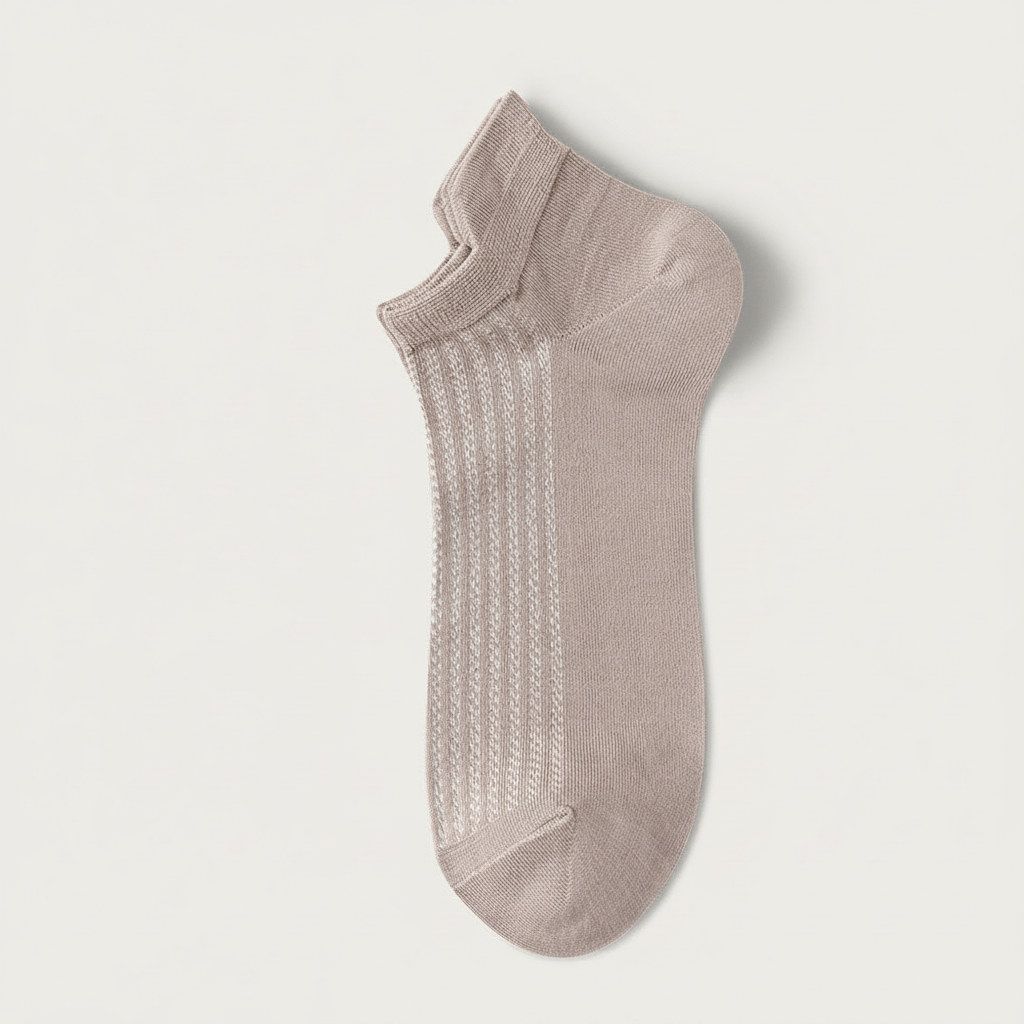 Bamboo Mesh No Show Socks(5 Pairs) - Khaki - EU39-44(US5-10) - image 4