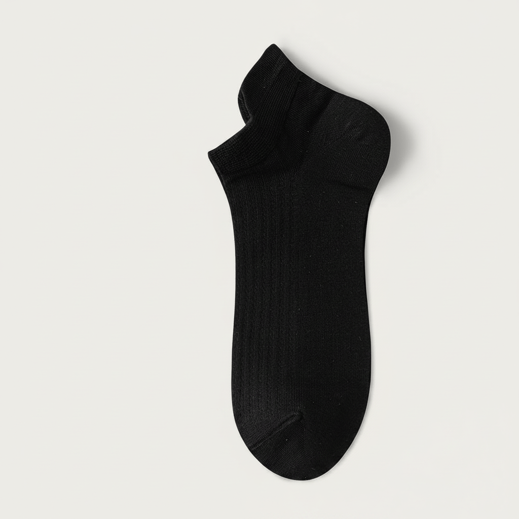 Bamboo Mesh No Show Socks(5 Pairs) - Black - EU39-44(US5-10) - image 1