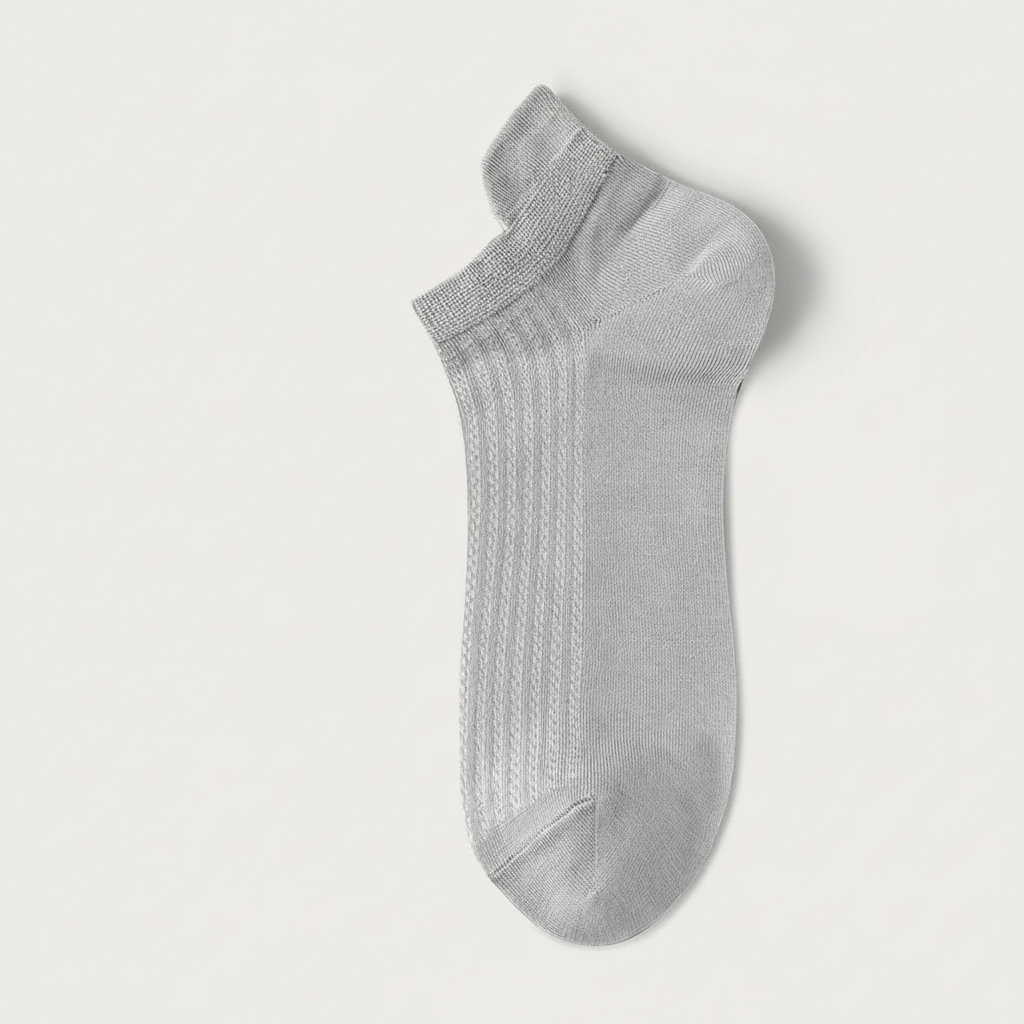 Bamboo Mesh No Show Socks(5 Pairs) - Light Gray - EU39-44(US5-10) - image 2