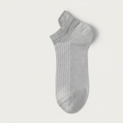 Bamboo Mesh No Show Socks(5 Pairs) - Light Gray - EU39-44(US5-10) - image 2