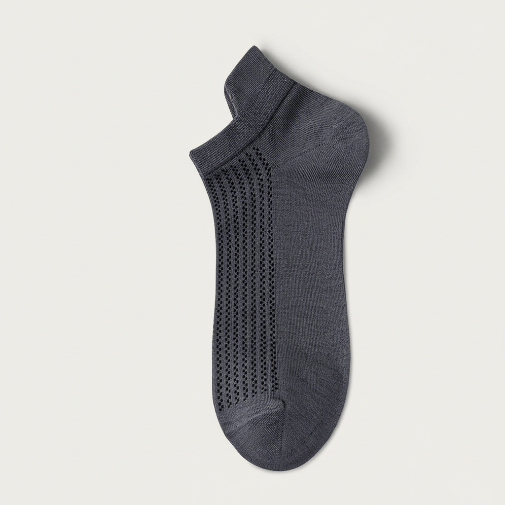 Bamboo Mesh No Show Socks(5 Pairs) - Grey - EU39-44(US5-10) - image 3