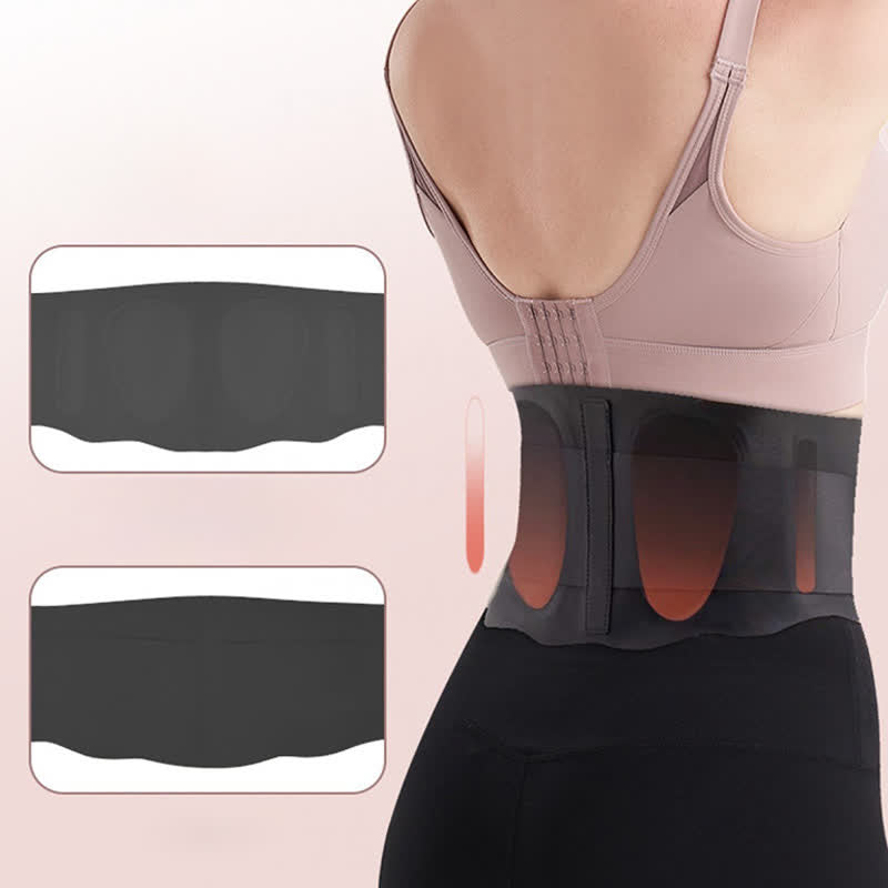 Lightweight Breathable Adjustable Waist Brace - Black - XL - image 5