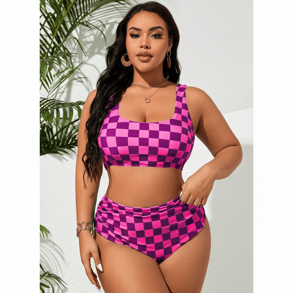 High-waisted Swimwear - Red - XXXXL - image 1