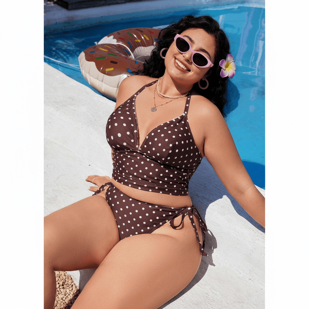 Coffe Polk Swimwear - Coffee - XXXXL - image 0