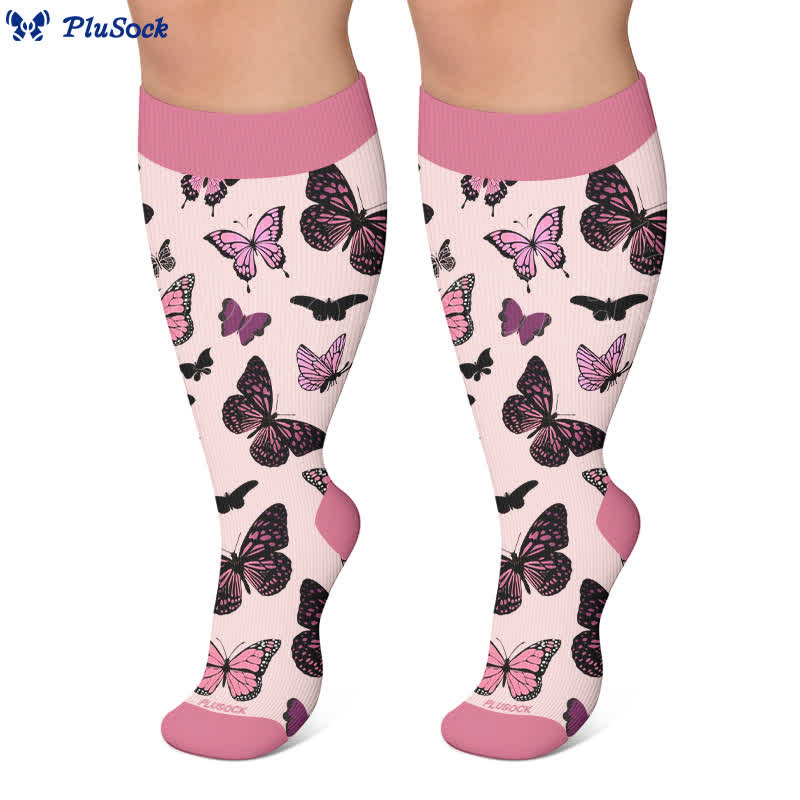 Plus Size Butterfly Print Compression Socks - image 4