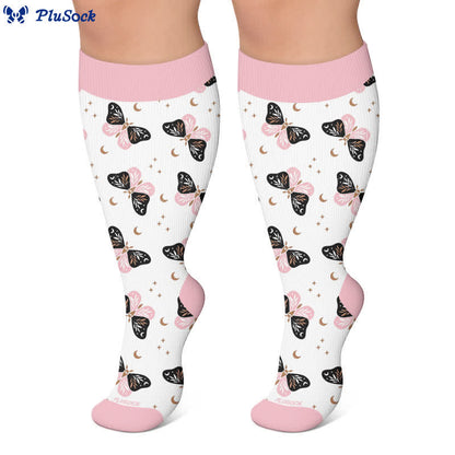 Plus Size Butterfly Print Compression Socks - image 2