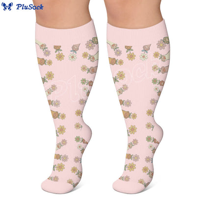Plus Size Animal Paw Flowers Compression Socks - image 2