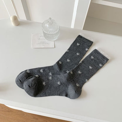 Bow Bamboo Quarter Socks (5 Pairs) - Dark Grey - EU36-40(US3-7) - image 7